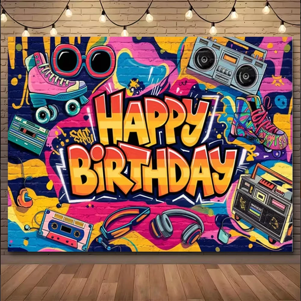 

Городской креативный фон с граффити, украшение, уличное искусство, распылительная живопись, день рождения, игровая комната, спальня, фоновые принадлежности