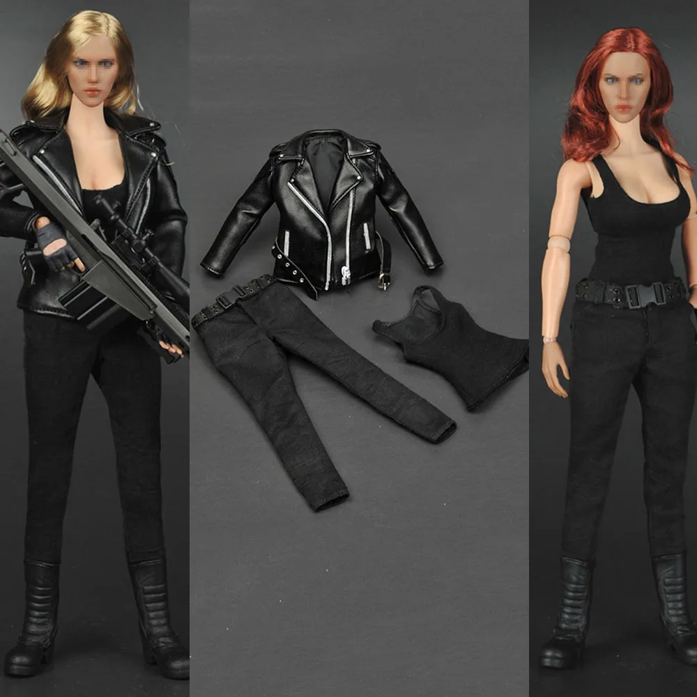 ZYTOYS женская кожаная куртка, жилет, брюки, костюм для женской экшн-фигурки 12 дюймов, масштаб 1/6, 3 шт.