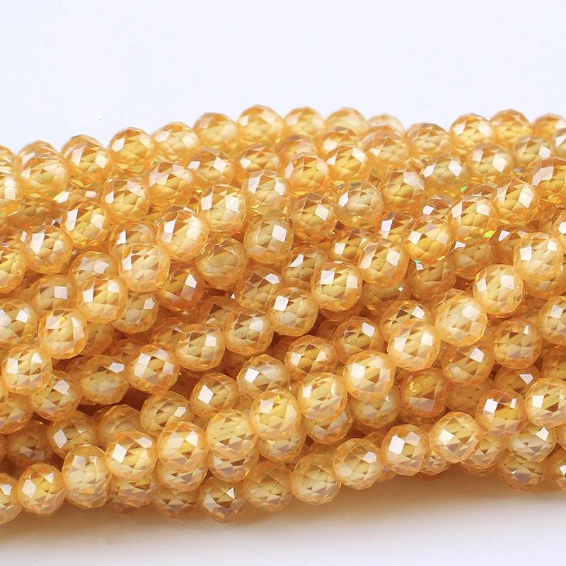 

Gold Color Micro Tiny AAA Zircon Loose Beads Fashion Quartz Crystal Beads for Jewelry Making Accessries Supplies Beads
