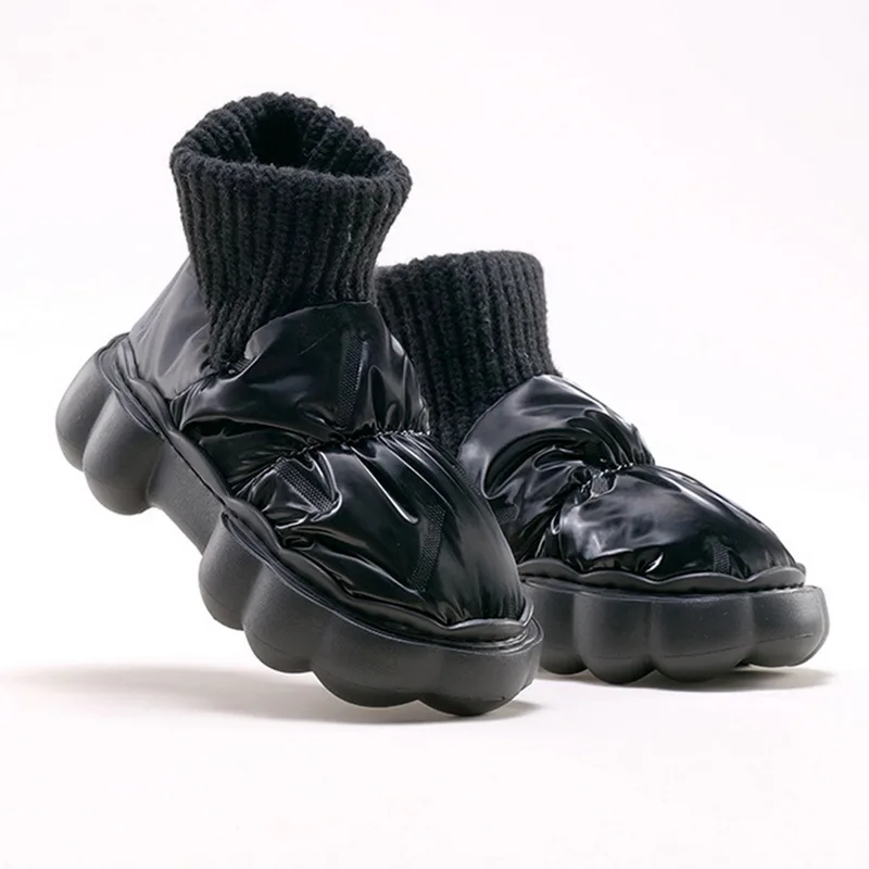 

Новинка 2023, зимние ботинки, женская хлопковая обувь с мехом, водонепроницаемая пуховая Нескользящая верхняя одежда, теплые меховые женские ...