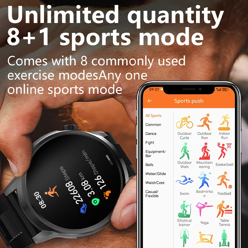 Новые мужские умные часы с двойным чипом Bluetooth и поддержкой мониторинга