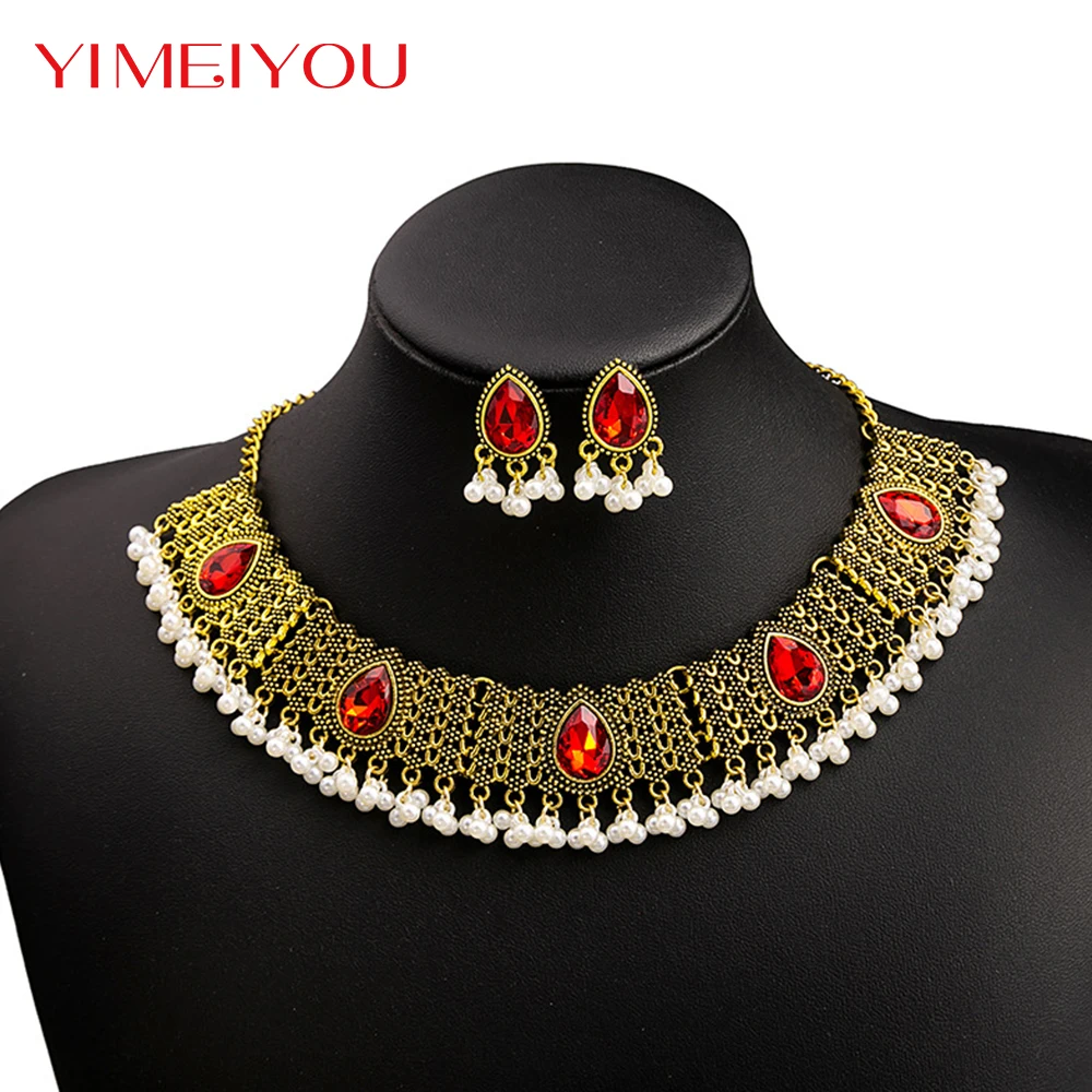 

Bohemia Earring Fashion Necklace Jewelry Set Zircon Luxury Wedding Crytal Simple Party Korean New Style Trendy Elegant Girl Gift