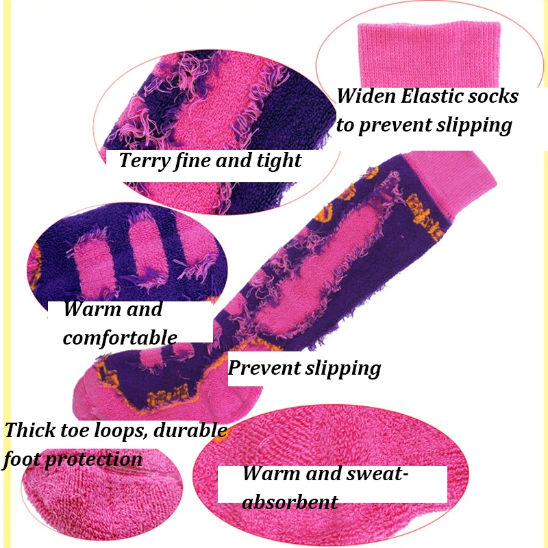 Professional Ski Socks Kids Thermal Breathable Cotton Socks Winter Sports Snowboarding Running Climbing Riding Socks Girls Women