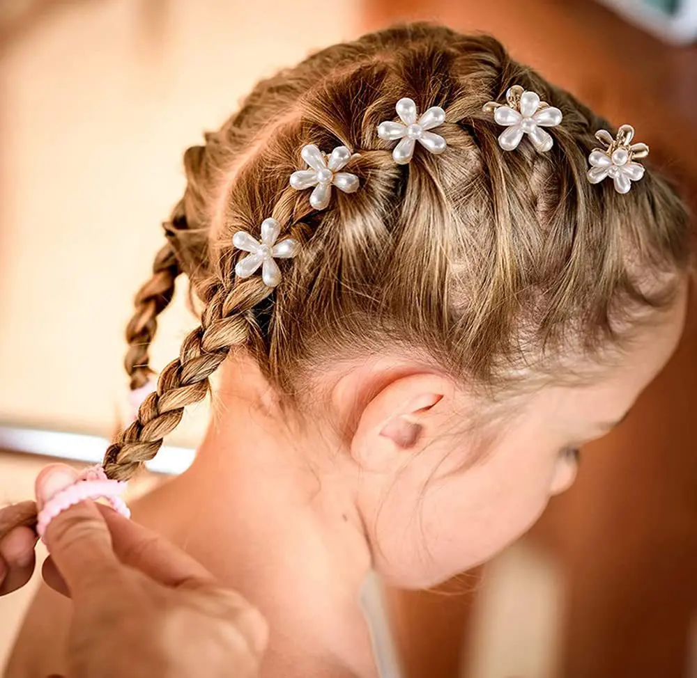 

Vintage Pearl Flowers Small Grab Clip Tie Fashion Women Hair Clips For Cute Hair Claw Clip Sweet ​Bangs Clip Hair Accessorie