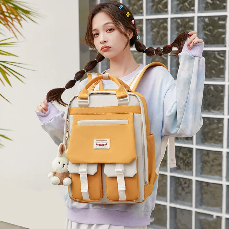 

Модный простой дизайнерский холщовый рюкзак на молнии для женщин и мужчин, школьные ранцы, школьная сумка для девочек-подростков, повседневные дорожные рюкзаки, сумки