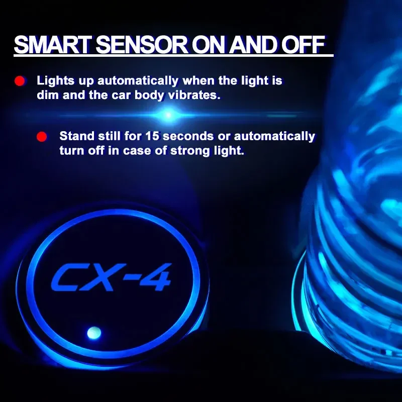 Разноцветные держатели для напитков Mazda CX-4 светящаяся интеллектуальная