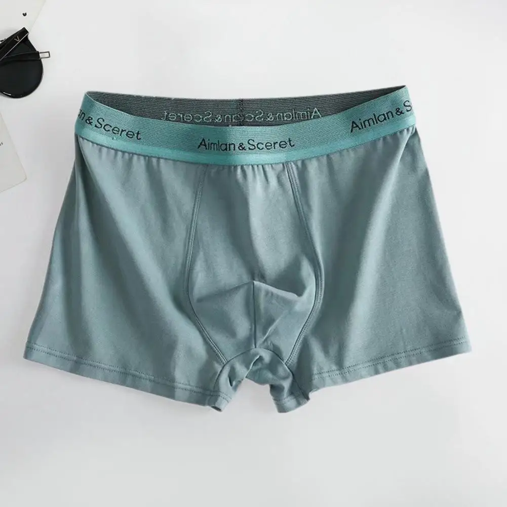 

Мужские боксеры из дышащего чистого хлопка, с U-образной выпуклой надписью без ограничений, спортивные антисептические летние Трусы со средней талией