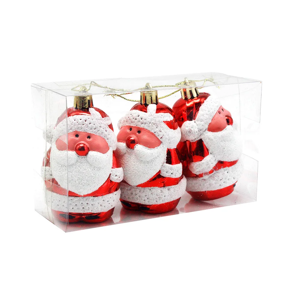 

3 шт./компл. подвеска в виде рождественской елки в форме Санты, пластиковая рождественская подвеска с гальваническим покрытием, праздничное ...