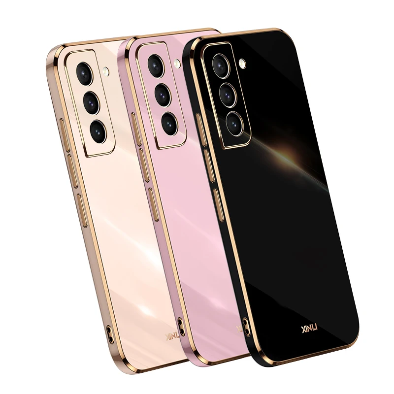 Plating Silicone Case For Samsung Galaxy A53 A52 A52S S21 S20 FE S23 S22 Ultra S10 Plus A72 S23Ultra Phone Soft Shell Full Cover