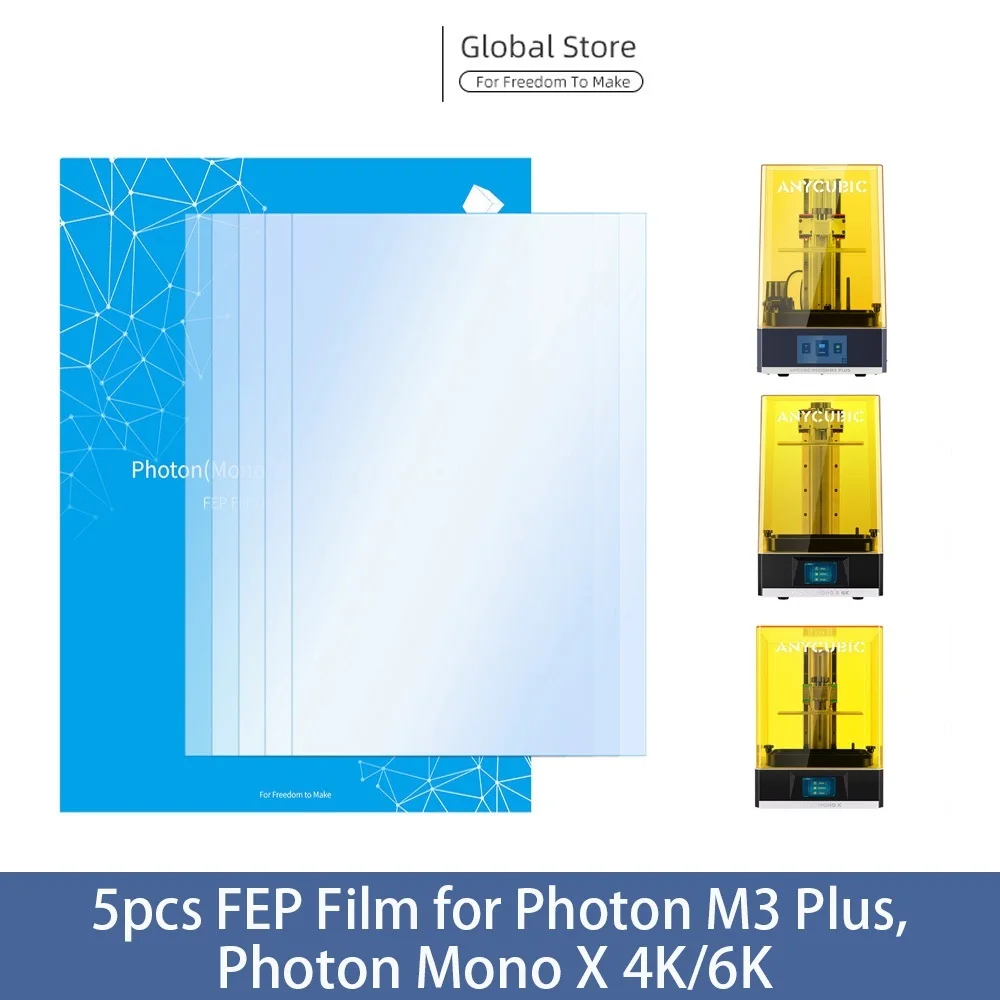 

2022 5pcs/Lot FEP Film For Photon M3 Plus Mono X 6K 4K Resin Printer LCD 260x175mm FEP Sheets impresora 3D Printer Accessory