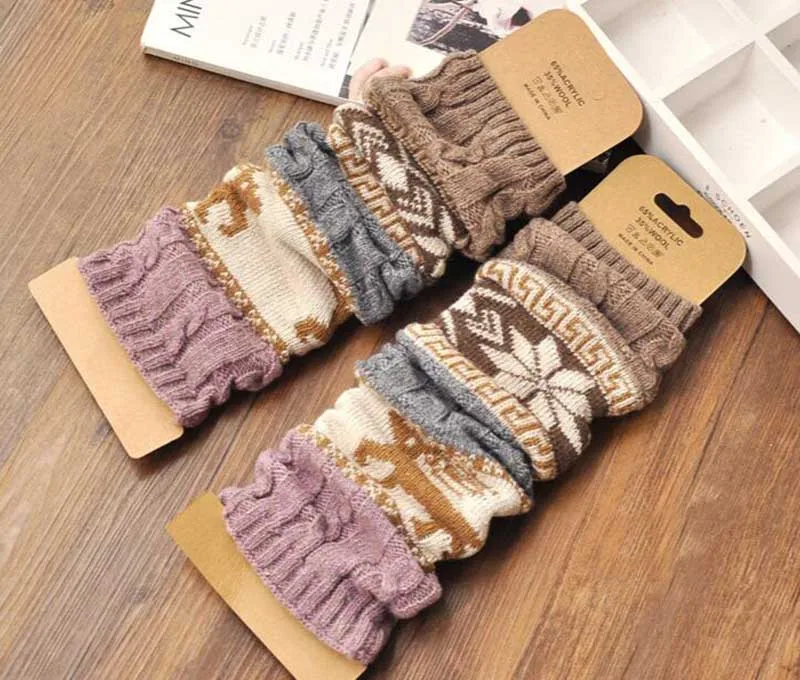 1Pair British Style Girl Women Leg Warmer Vintage Knitted Boots Socks Foot Cover Cosplay Women Autumn Winter Punk Y2k Socks