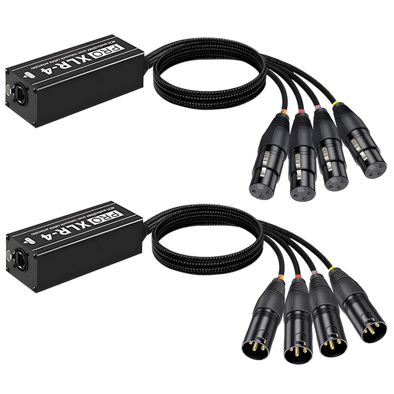 Фото Кабель-разветвитель DMX XLR (мужской/женский) 4-канальный RJ45-XLR для удлинения аудиосети (кабель-«змейка») для сцены и студийной записи №5