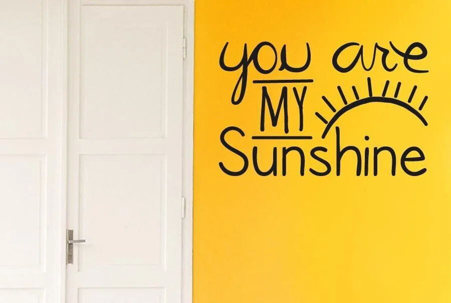 Виниловые наклейки на стену в детскую комнату с надписью You Are My Sunshine