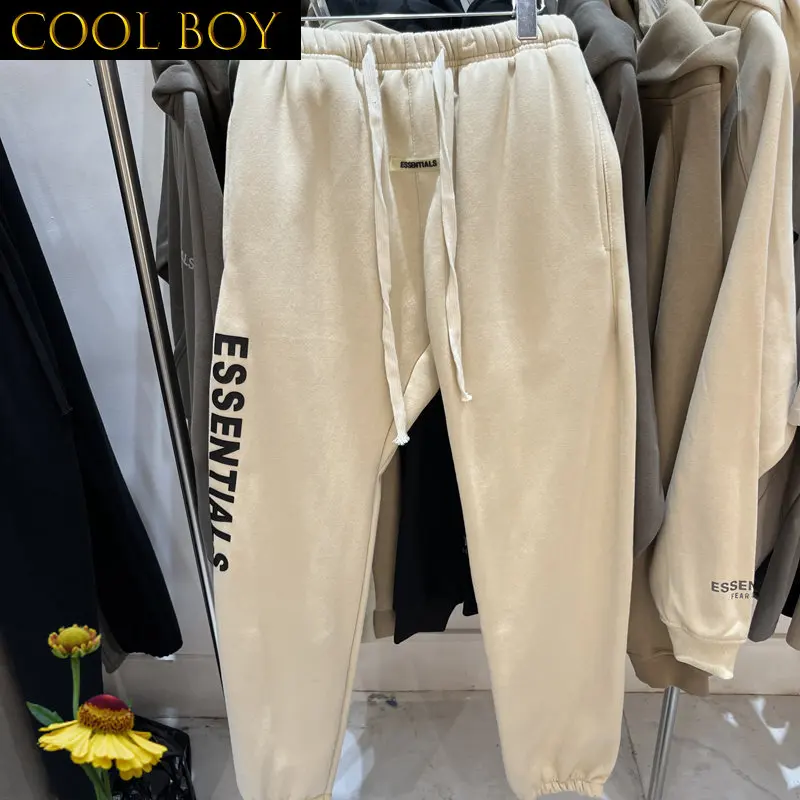 E BOY LEE FOG Essentials Pants Silicone Large Letter Logo Sweatpants Men Women ESSENTIALS Trousers Outdoor Sports Unisex