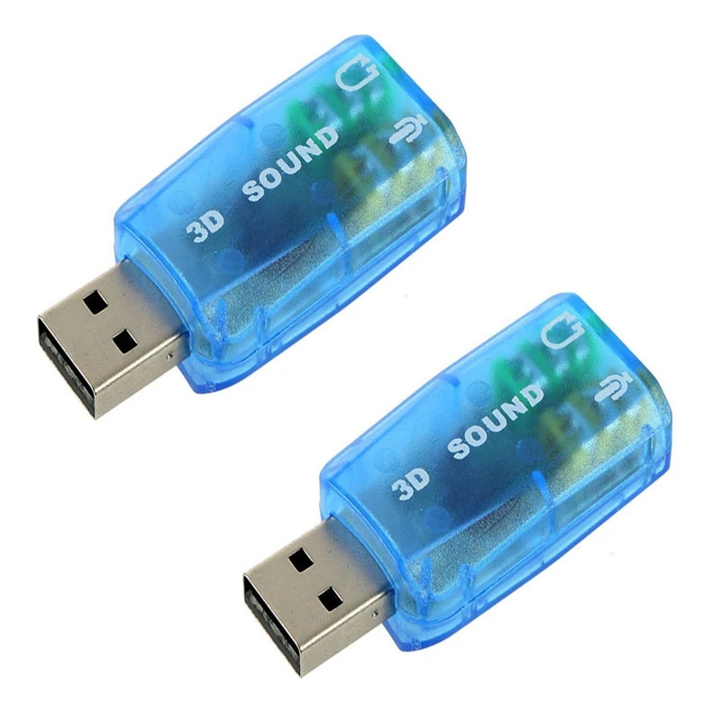 

2X USB To 3.5Mm Mic Headphone Jack Stereo Headset 3D Sound Card Audio Adapter PC