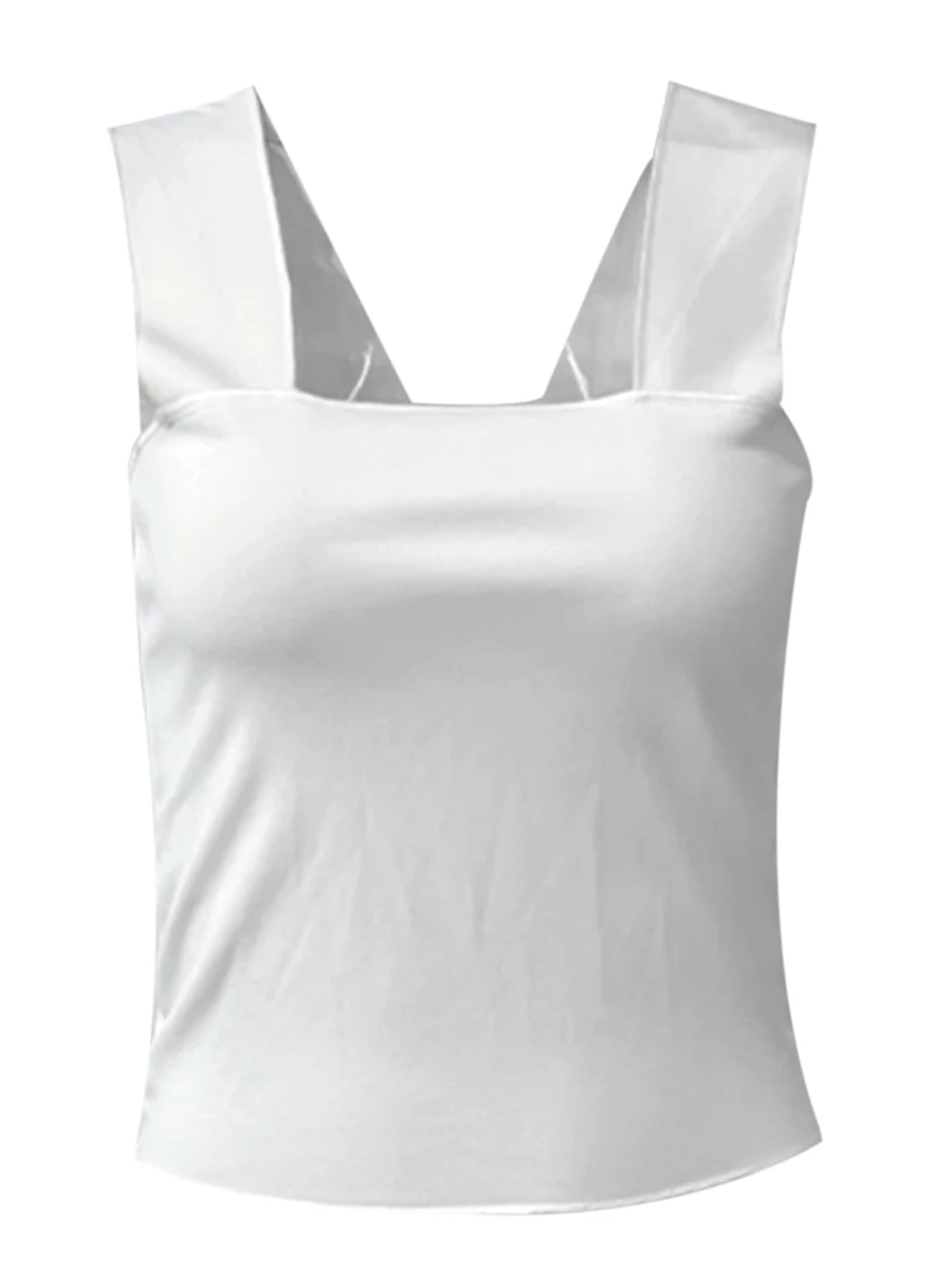 

Женский летний Повседневный Трикотажный жилет коллекции 2019 года, модные однотонные топы без рукавов с квадратным воротником и открытым пуп...