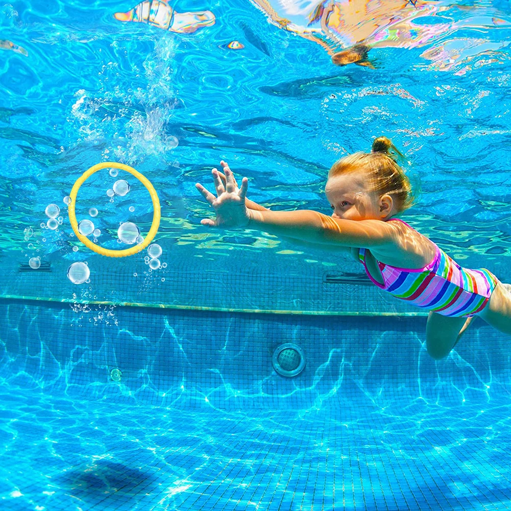 

4pcs Throwing Toys Funny Underwater Training Kids Summer Diving Rings Water Toys