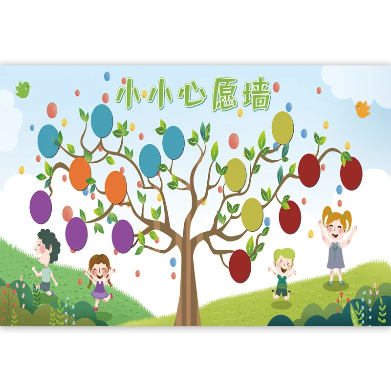 【Наклейка на стену Wish Tree】Wish Wall для начальной школы украшение классной комнаты