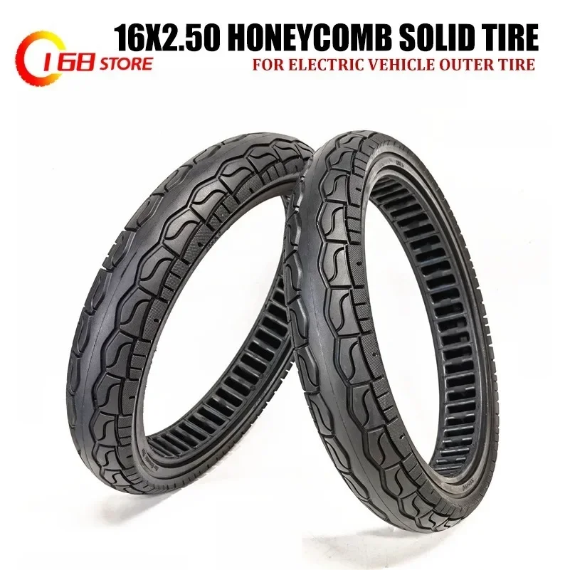 

16 inch electric vehicle outer tire 16x2.50 solid tire 16 * 2.50/64-305 hollow honeycomb solid tire