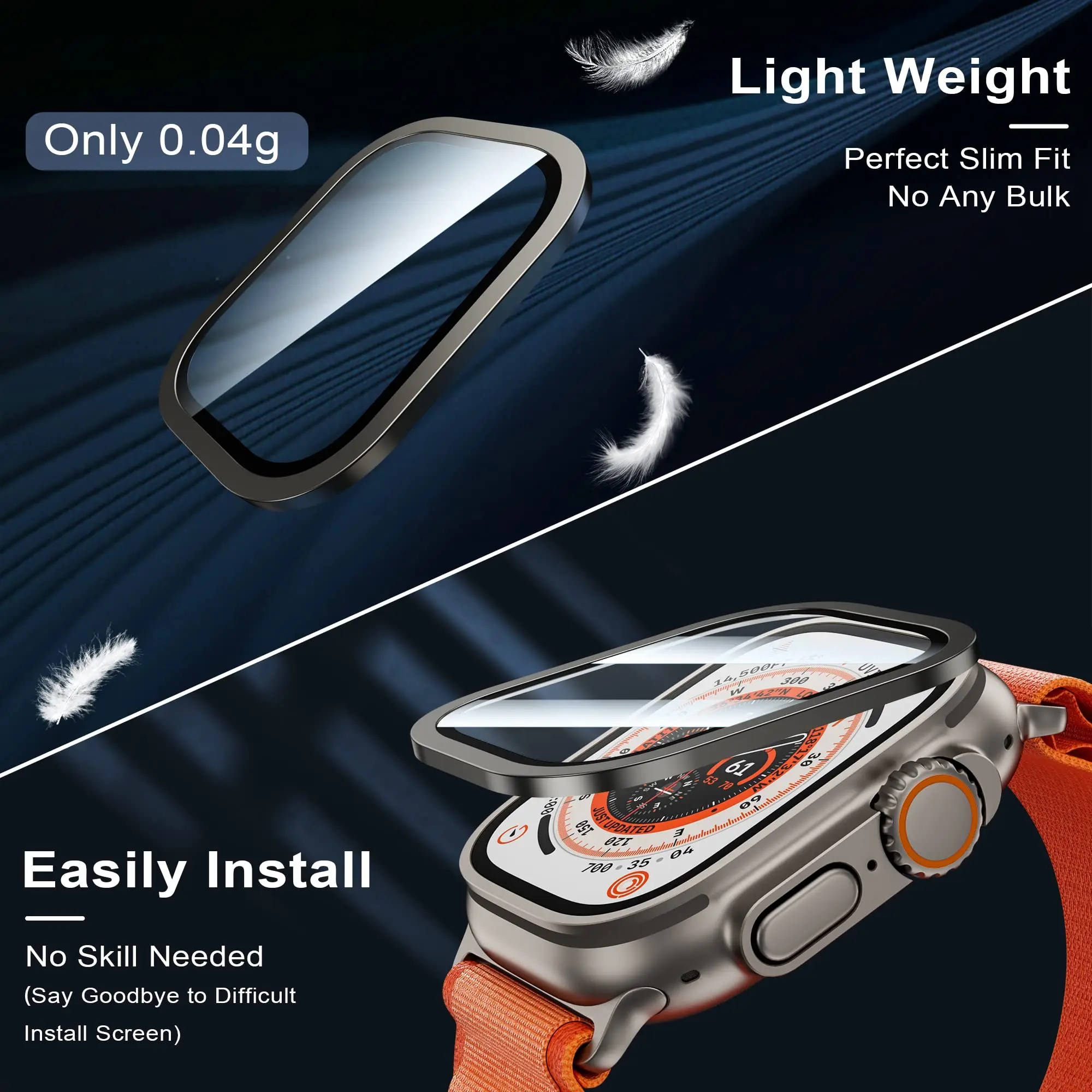 Фото Закаленное стекло для Apple Watch Ultra 2 49 мм протектор экрана Anti-Scratch HD Full Film Metal Bumper iWatch Ultra 49 мм аксессуар №4