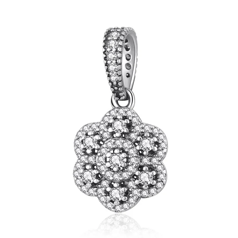 

Подвеска-шарм Женская из серебра 925 пробы, с кристаллическим цветком