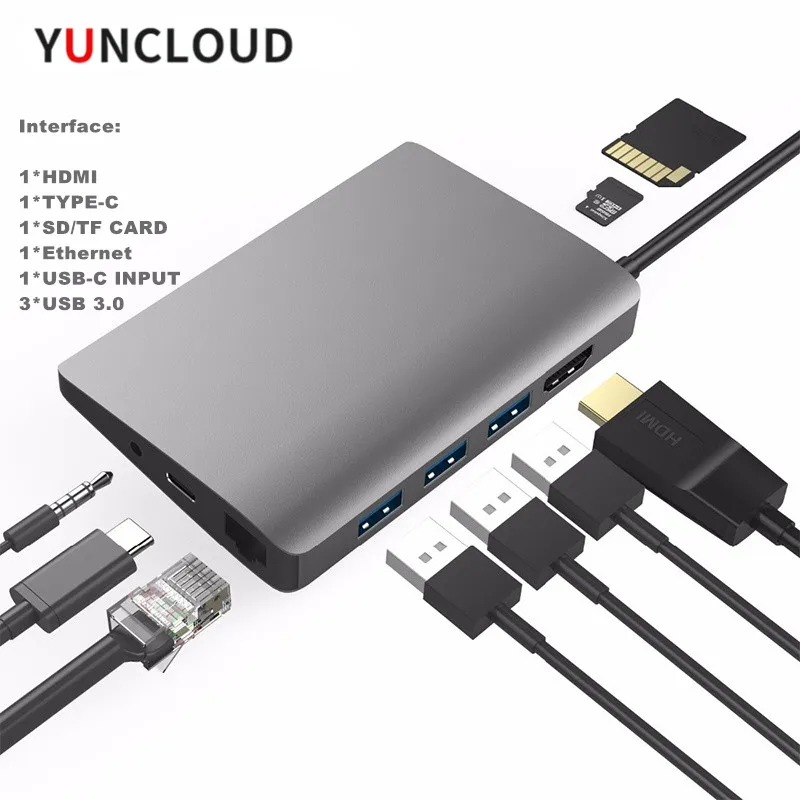Док-станция USB C на Mini DP RJ45 Gigabit LAN HDMI-совместимая с 4K Usb-A Type-C | Компьютеры и офис