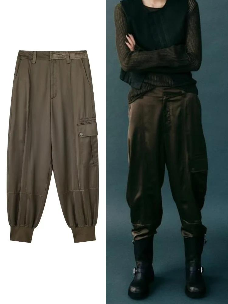 

Брюки женские длинные на молнии, с высокой талией, на весну-осень