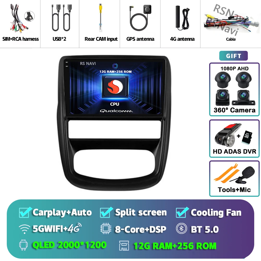 

Автомобильное радио Android 15 Carplay для Renault Duster 1 2010 2011 2012-2015, мультимедийный GPS-плеер, стерео головное устройство, беспроводной DSP