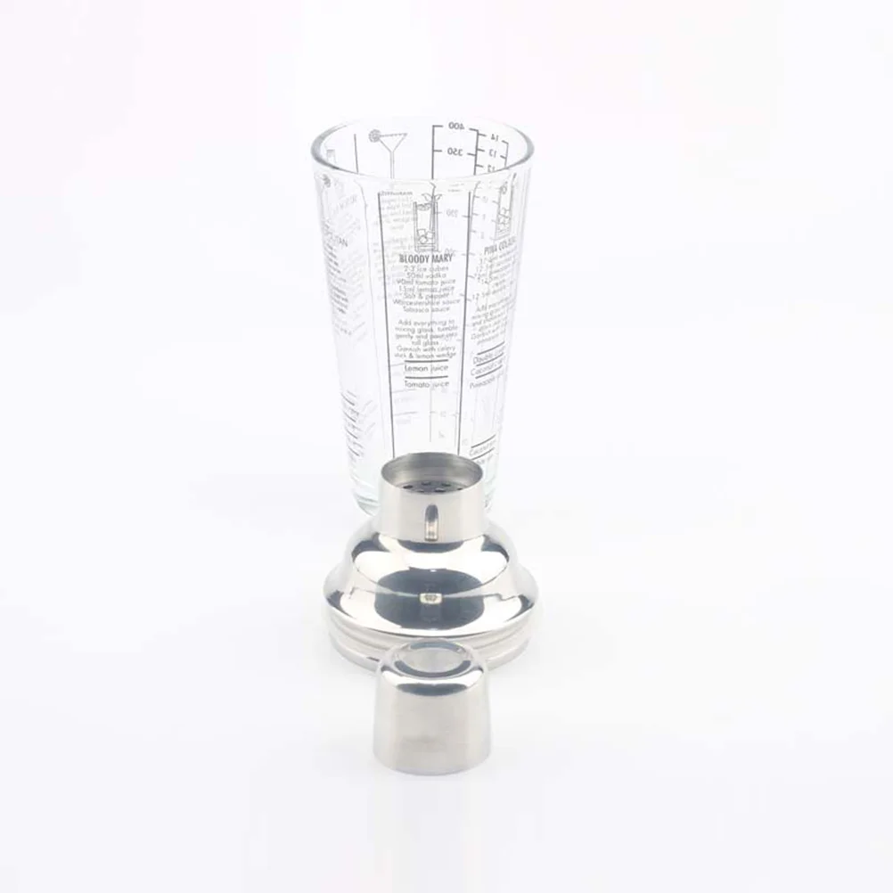 

450ml Scale Pattern Glass Shaker Stainless Steel Cover Shaker Plating Shaker for Home Practice DIY