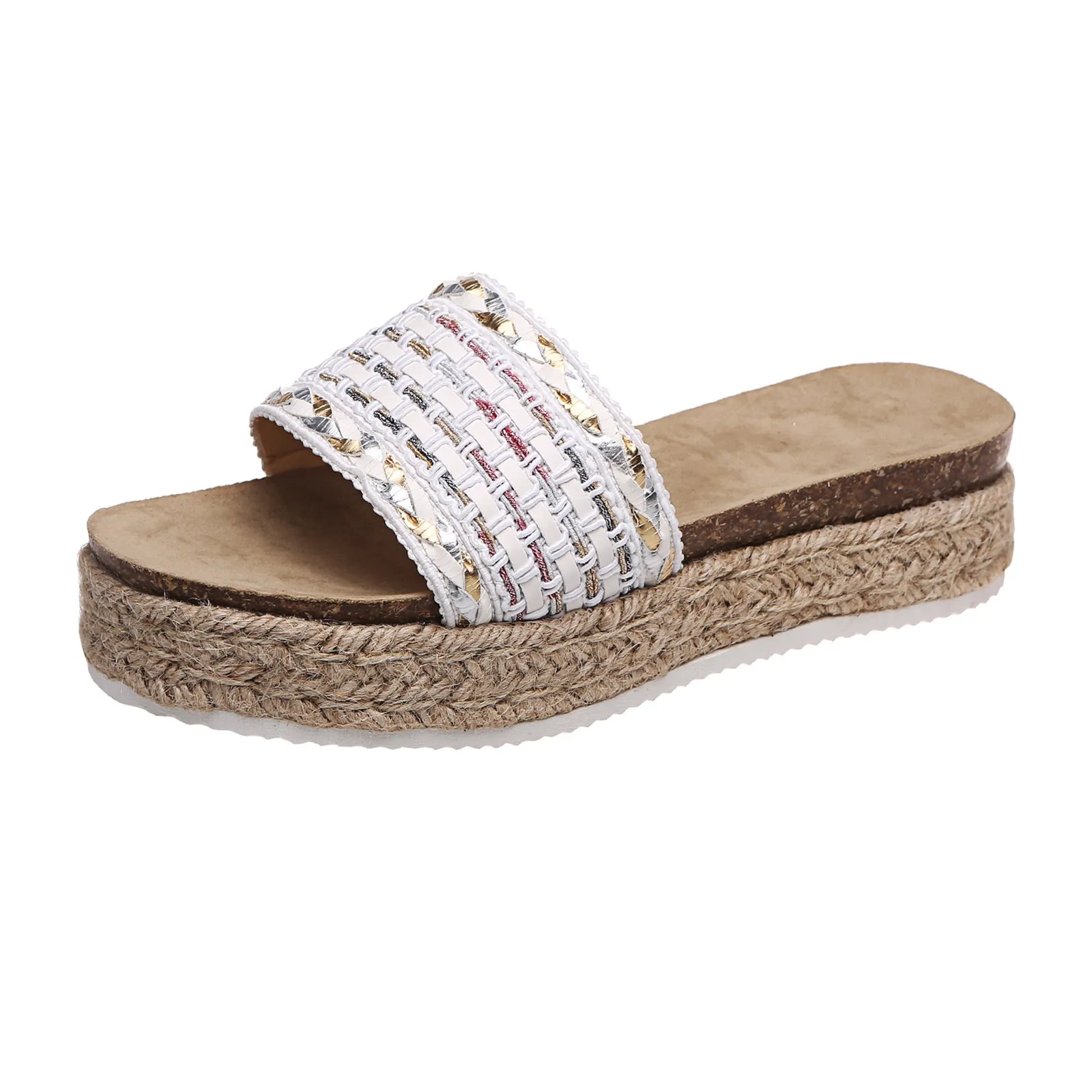 

Сандалии женские уличные с блестками, Босоножки с открытым носком, удобные тапочки с большой подошвой, обувь для дома и улицы, весна-лето