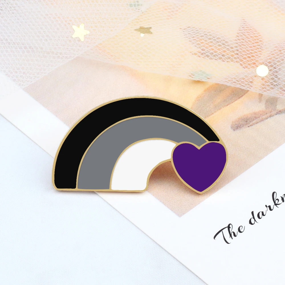 LGBT Asexuality эмалированные булавки знак мира флаг Радуга броши Высокое качество