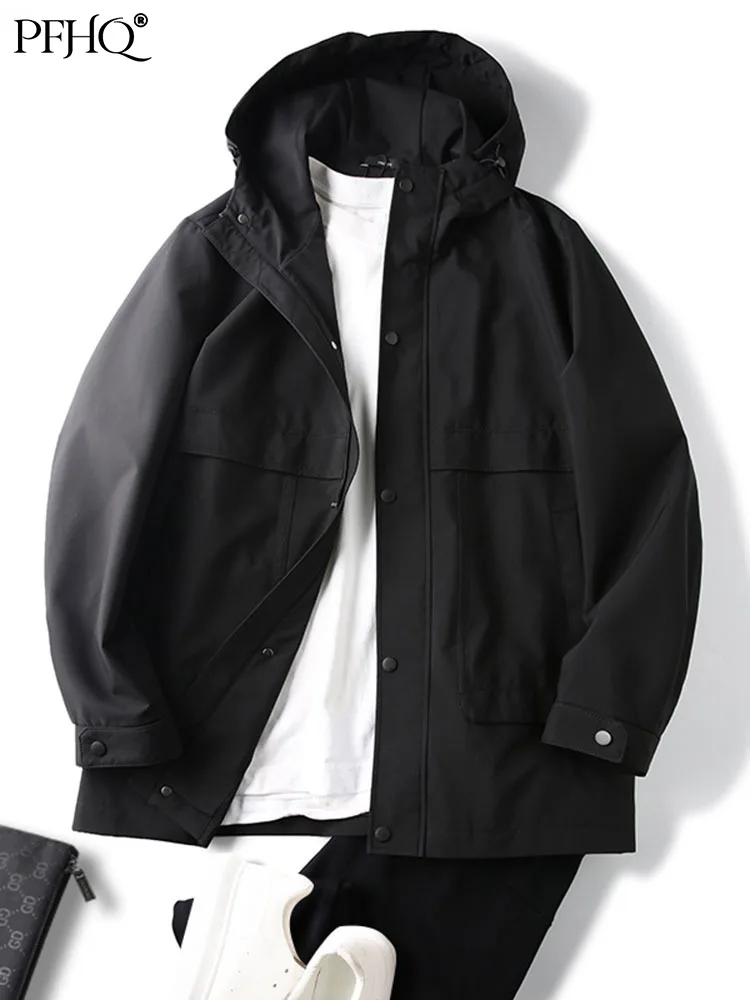 

Мужская непромокаемая куртка с капюшоном и карманами, на осень