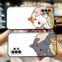 cartoon cute pinch face cat phone case for samsung galaxy a31 a32 a41 a42 a51 a52 a71 a72 4g 5g coque carcasa back soft