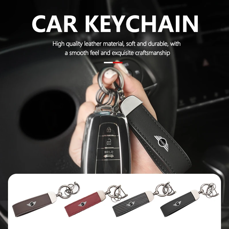 Кожаный автомобильный брелок с пряжкой подвесные брелоки кольцо-подвеска для MINI