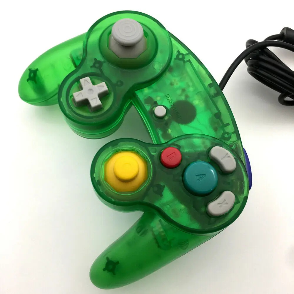 

Прозрачный зеленый проводной игровой контроллер GC Shock для игровой консоли GameCube NGC