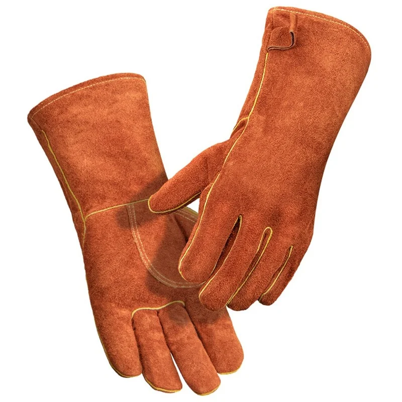 

Durable Cowhide Barbecue Gloves Dual Layer Heat Resistant BBQ Oven Stove Kitchen Cooking Gardening Working Welding Glove