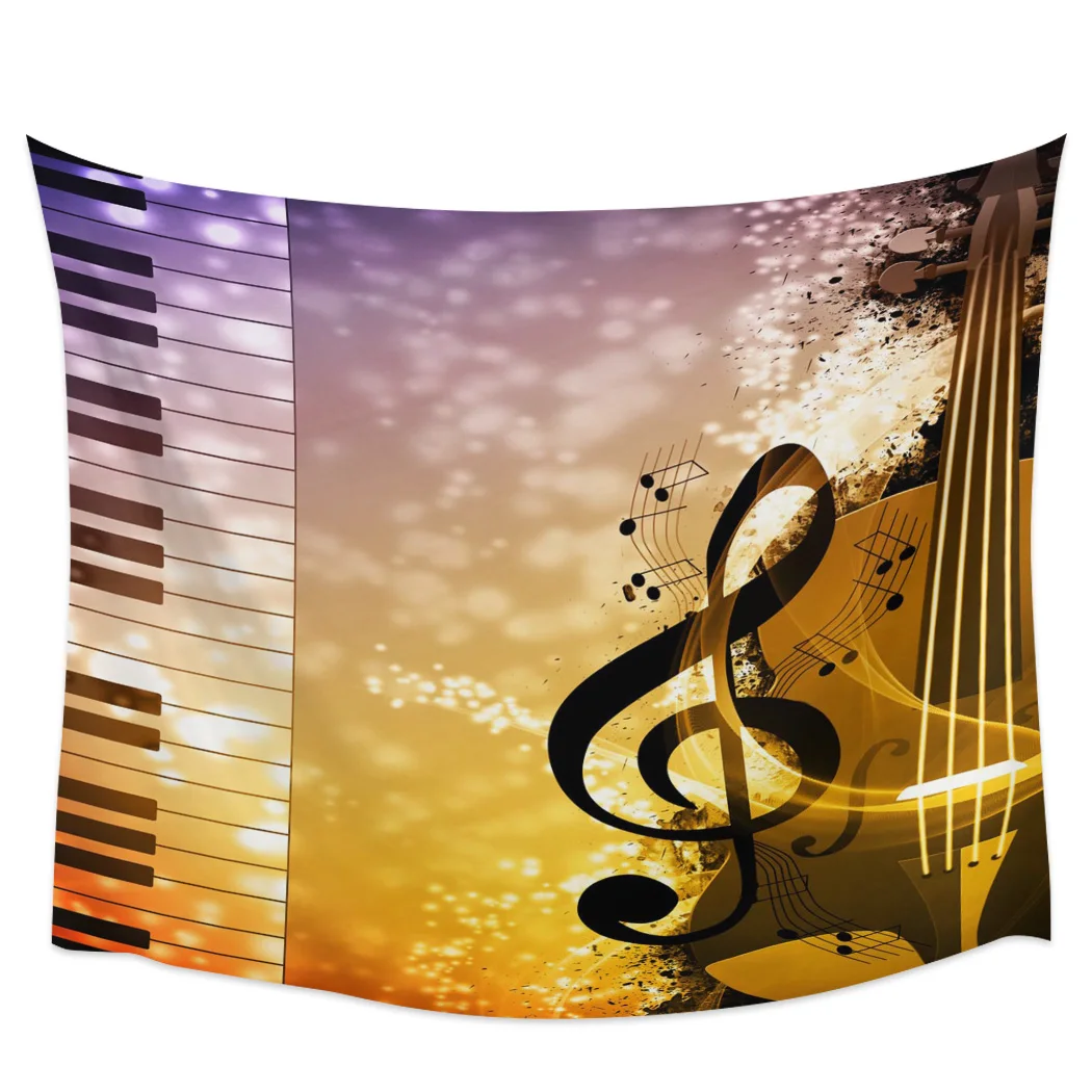 

Piano Cello Music Note Printed Large Tapestry Hippie Wall Hanging Boho Tapestries Room Art Decor Aesthetic Mats Sheet Blanket