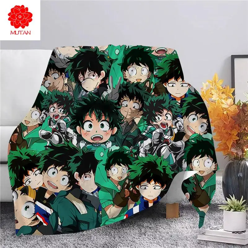 

Cartoon Midoriya Izuku Flannel Blanket 3D Print My Hero Academia Adults Quilts for Teens Home Decor Fashion Party Blanket