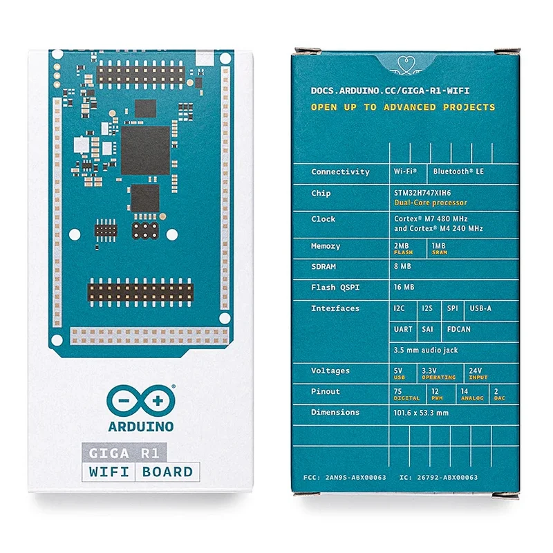 Макетная плата Arduino GIGA R1 WiFi ABX00063 STM32H747XIH6 Arm MCU, итальянская импортная Новая оригинальная аутентичная (art.: 3920c592ccdd5) - 3920c592ccdd5
