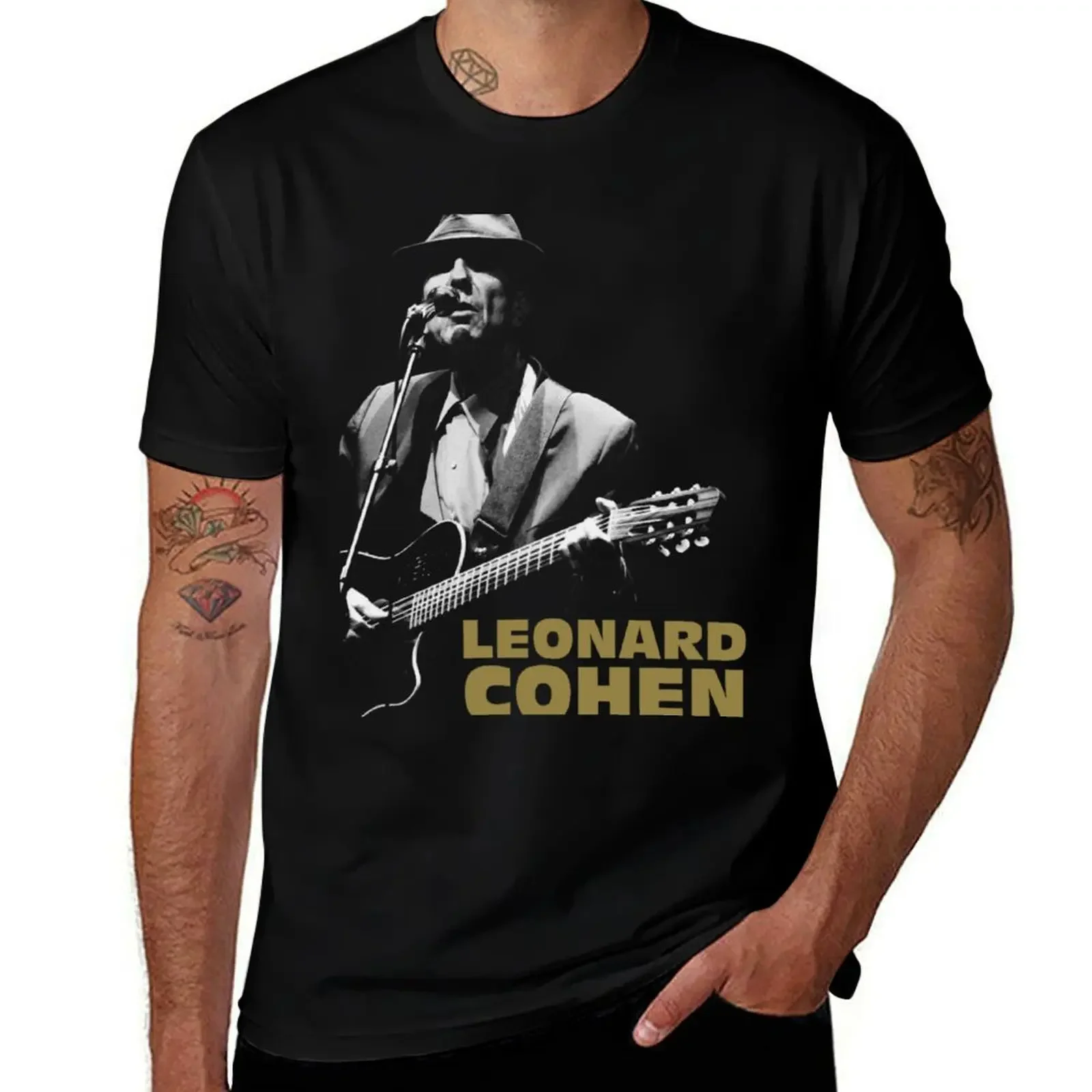 Футболка Leonard Cohen Blac новые подарки и футболки дизайнерские рубашки для мужчин