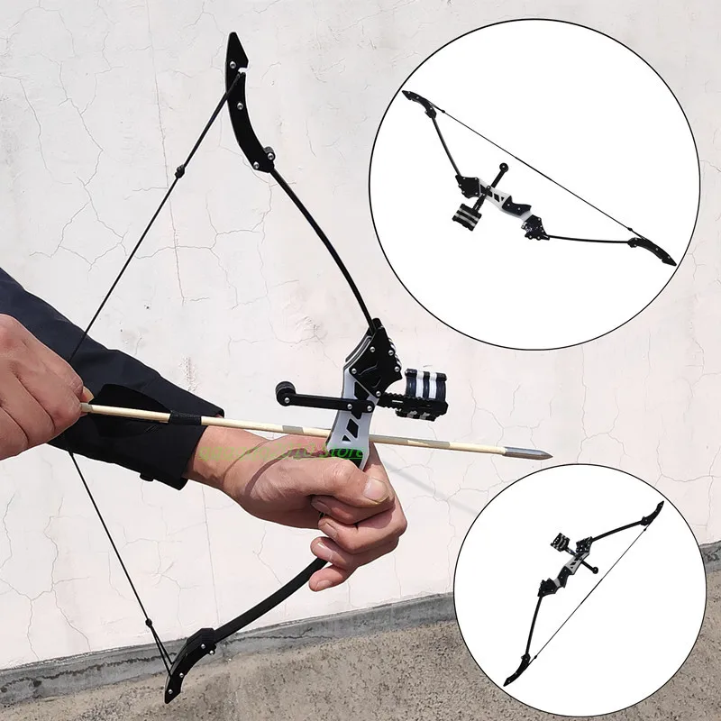

Outdoor Mini Recurve Bow Portable Powerful Aiming Shooting Bow and Arrow Detachable Bow and Arrow Set Shooting Sports Toys