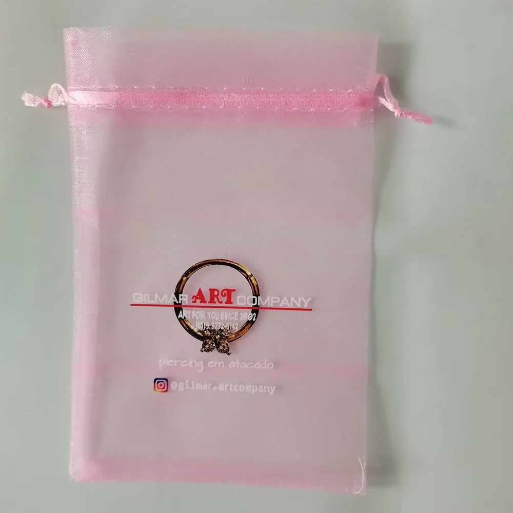 1000pcs 10*15cm Customized colorful Logo  Drawstring Organza Bags small Pouches Jewelry Package Bags jewels yarn Gift Bag