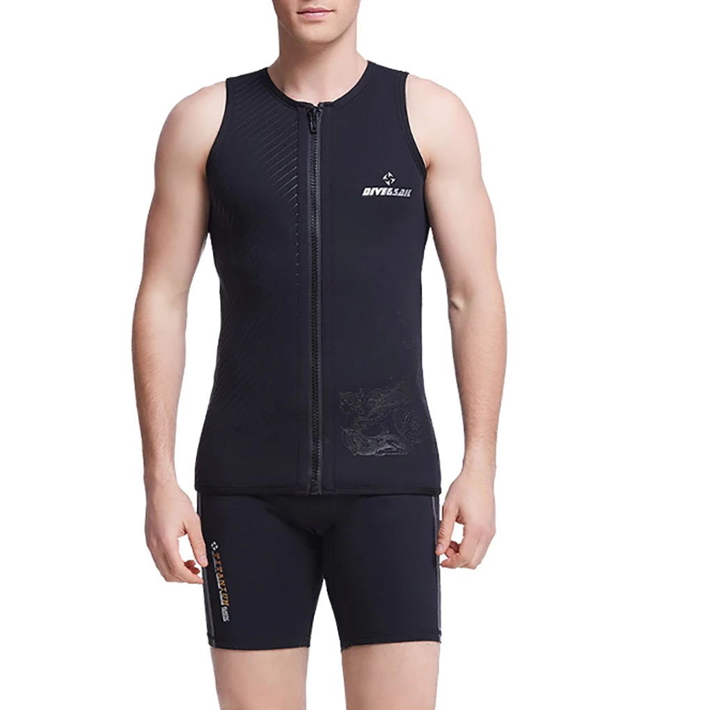 

3MM Wetsuit Tops Thermal Neoprene Men with Front Zipper Jumpsuit Swimwear