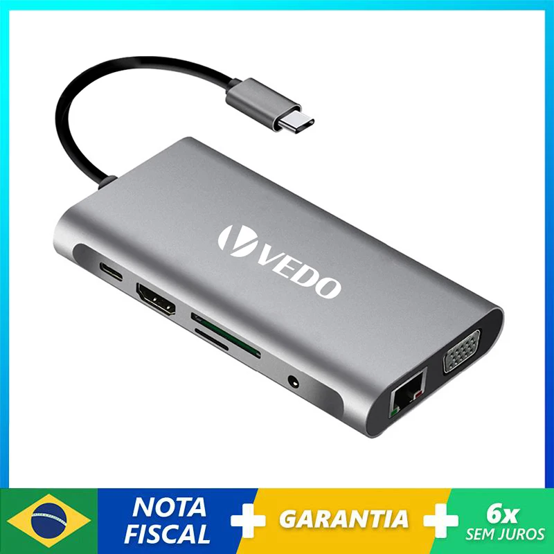 

USB C HUB 10 in 1 USB Type C to HDMI-compatible 4K USB 3.0 Adapter Multifunction Type C HUB Dock For MacBook Air Pro PC HUB
