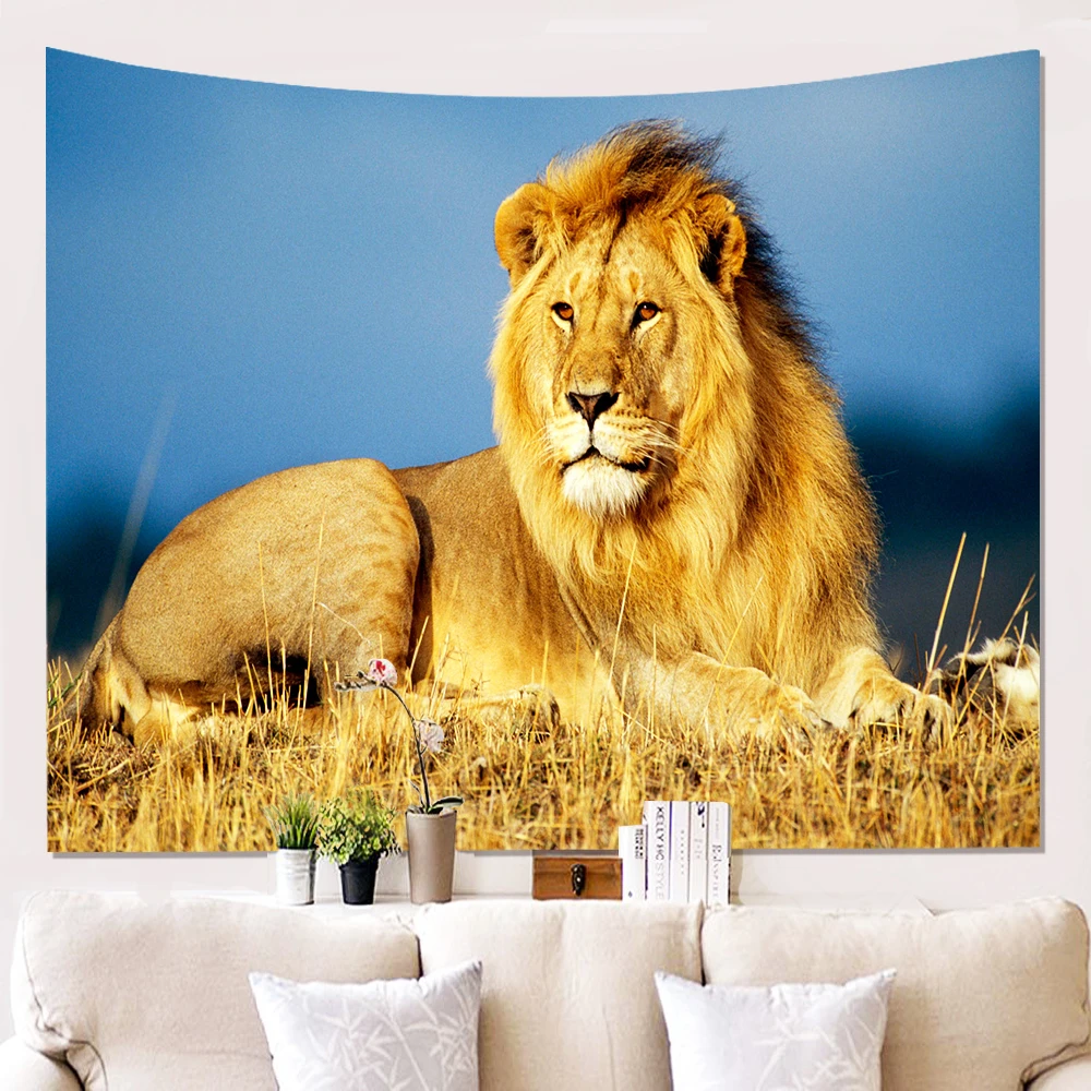 

Wildlife Lion Tapestry Hippie Nature Landscape Tapestry Wall Hanging Bedroom Living Room Home Decor Moda