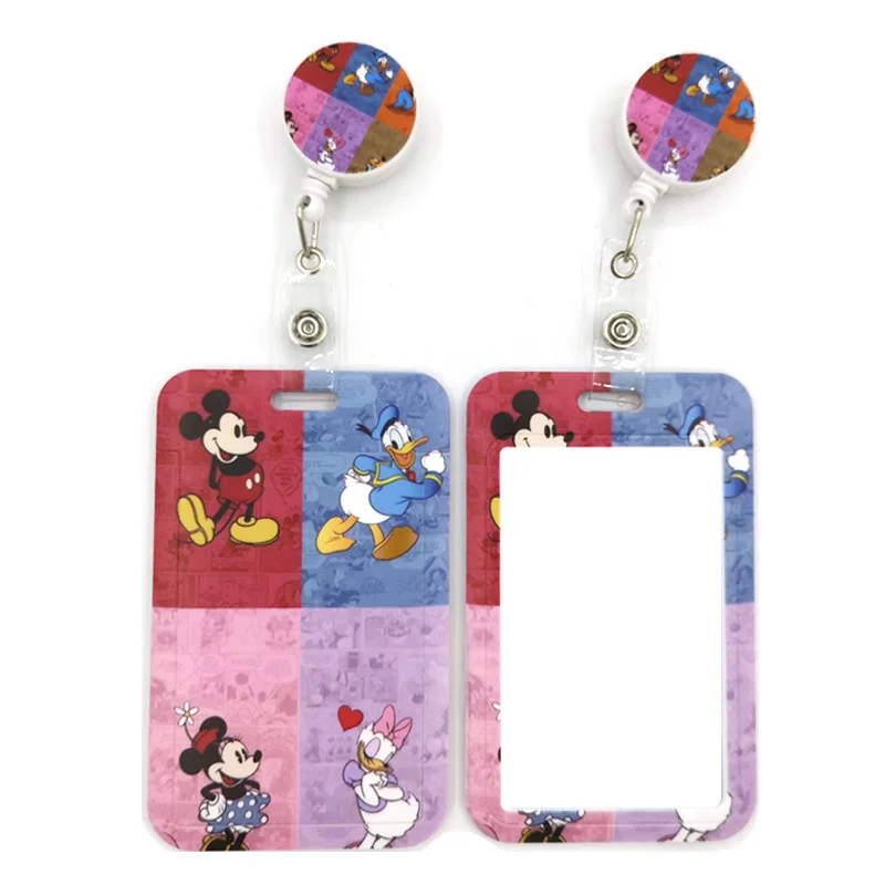 

Disney Characters Lanyard Credit Card ID Holder Bag Student Women Travel Card Cover Badge Car Keychain Gifts Accessories Gifts