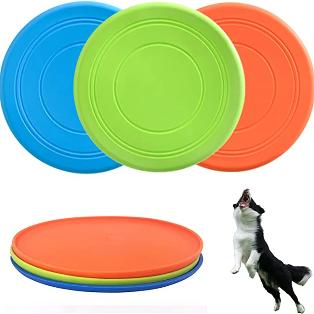 

Dog Flying Disc Dog Flyer Dog Toy Soft Rubber Interactive Lightweight Flying Disc Small Large Dogs Floats on Water Safe Teeth