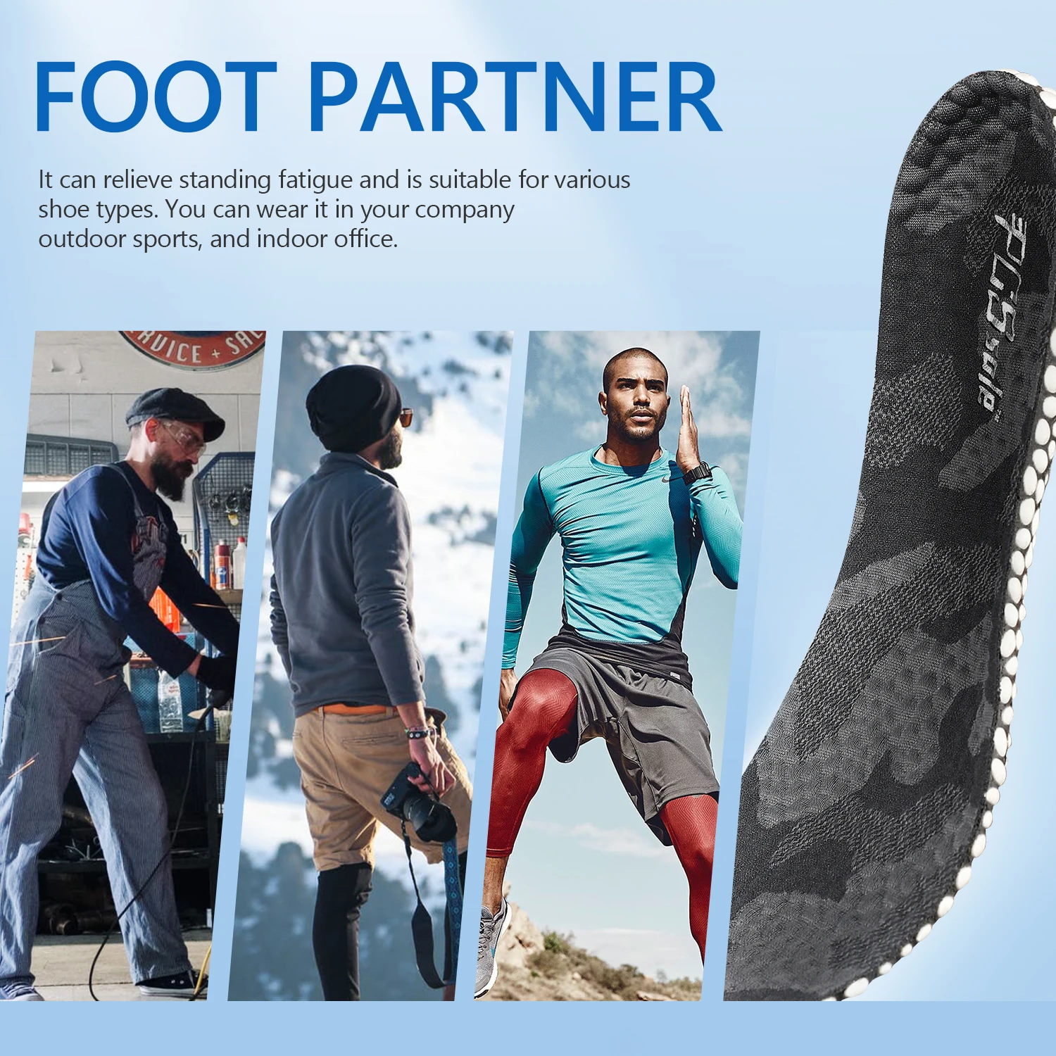 PCSsole Insoles for Shoe Sole Shock Absorption Deodorant Breathable Cushion Running Insoles for Feet Man Women Orthopedic Insole