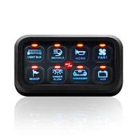 blue led 8 gang switch panel circuit control relay system box slim touch control panel for boat jeep utv caravan