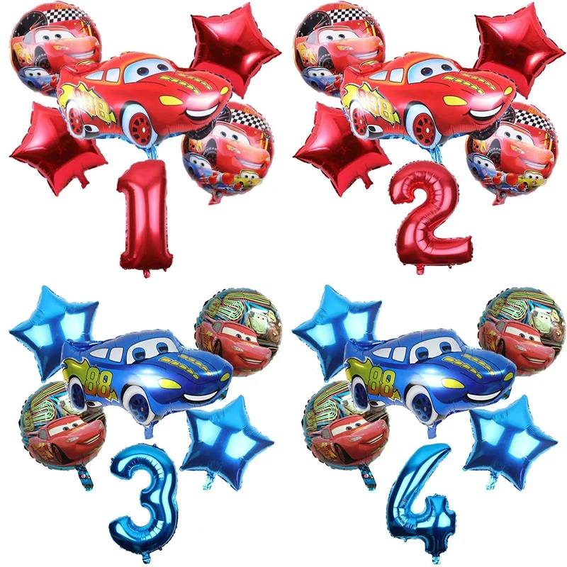 

Disney Car Lightning McQueen Theme Party Decoration Supplies Birthday Party Aluminum Film Racing Number Balloons Toy Boy Gift